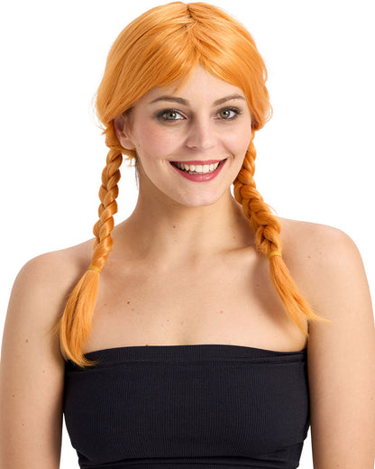 Rebel Deluxe Orange Plaited Wig