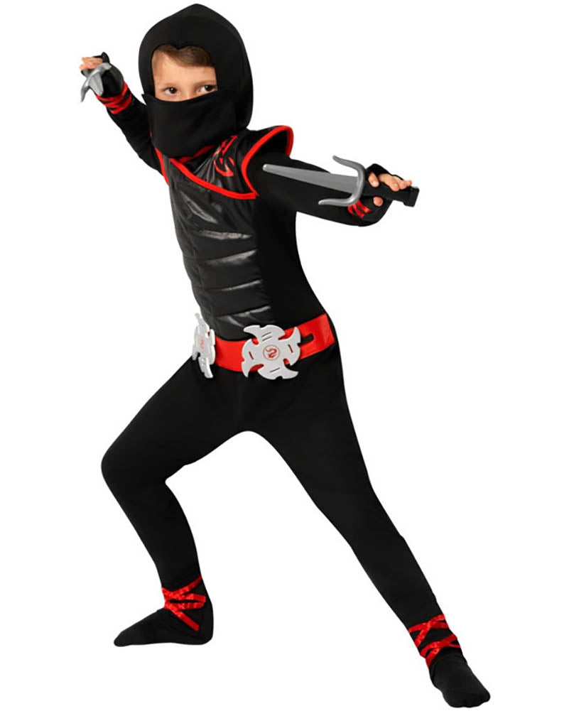 Red and Black Deadly Ninja Boys Costume