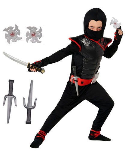 Red and Black Deadly Ninja Boys Costume