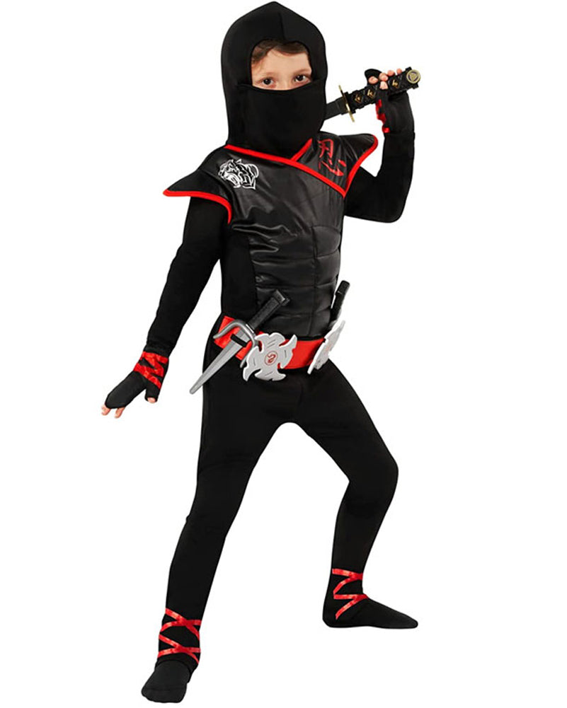 Red and Black Deadly Ninja Boys Costume