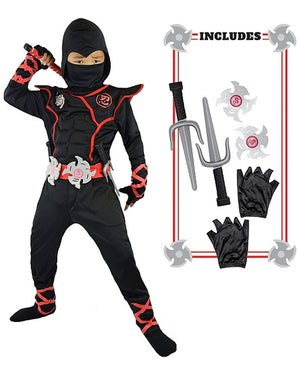 Red and Black Ninja Complete Kids Costume