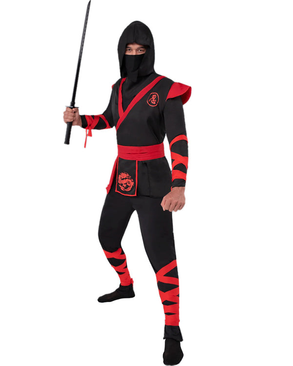 Red and Black Ninja Mens Costume