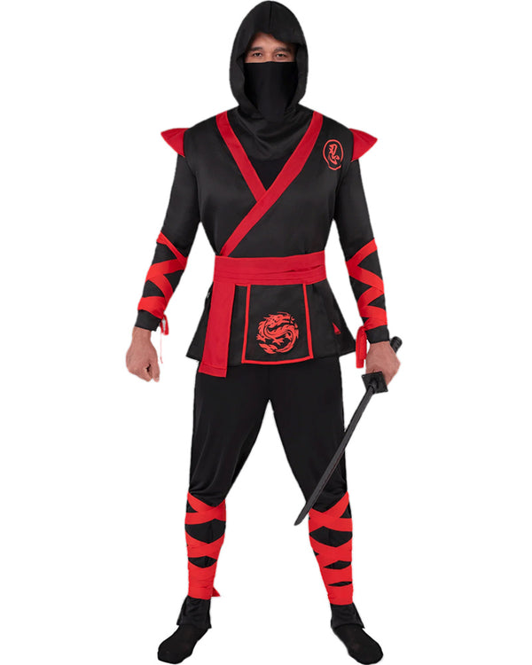 Red and Black Ninja Mens Costume