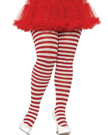 Red and White Striped Plus Size Tights
