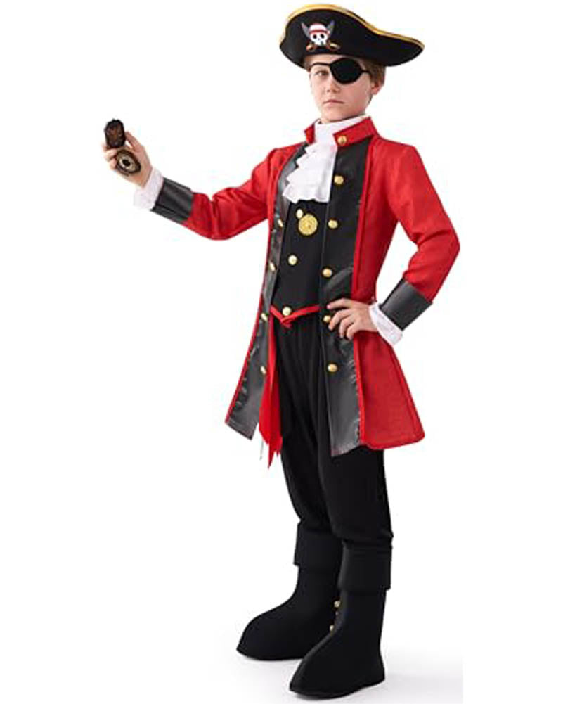 Red Captain Pirate Boys Costume