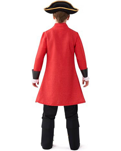 Red Captain Pirate Boys Costume