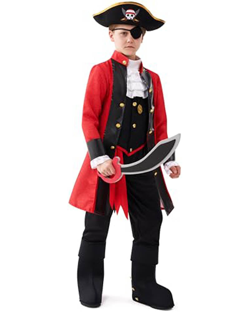 Red Captain Pirate Boys Costume