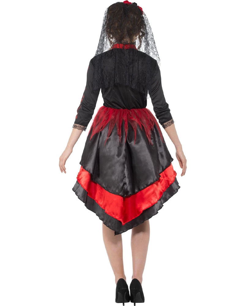 Red Day of the Dead Senorita Womens Costume