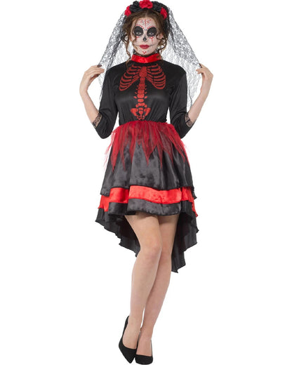 Red Day of the Dead Senorita Womens Costume