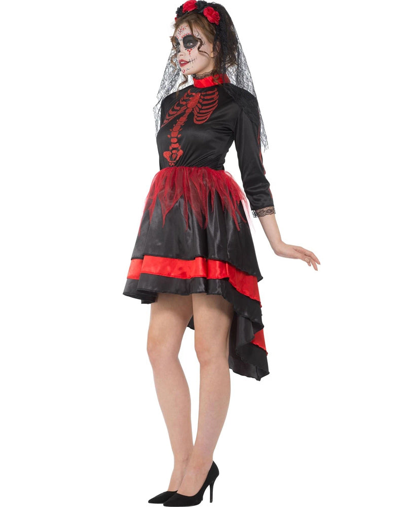 Red Day of the Dead Senorita Womens Costume