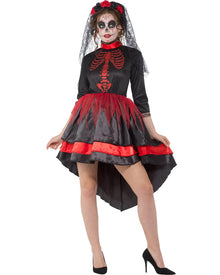 Red Day of the Dead Senorita Womens Halloween Costume