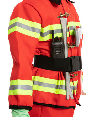 Red Firefighter Deluxe Complete Kids Costume