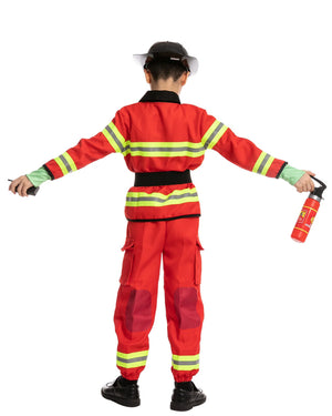 Red Firefighter Deluxe Complete Kids Costume