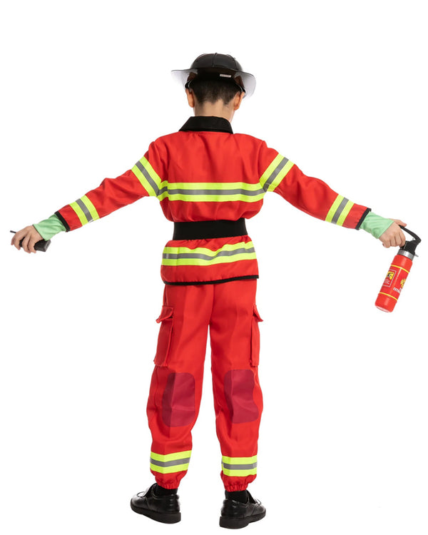 Red Firefighter Deluxe Complete Kids Costume