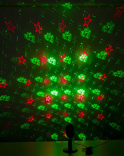 Assorted Red Green Pattern and Dot Motions Laser Light