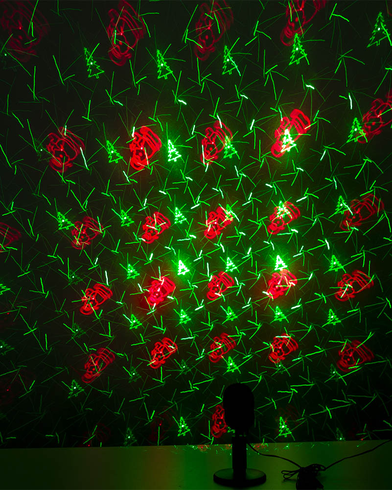 Assorted Red Green Pattern and Dot Motions Laser Light