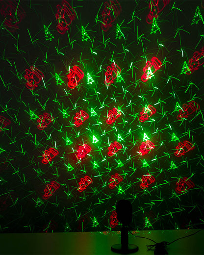 Assorted Red Green Pattern and Dot Motions Laser Light
