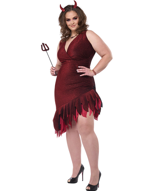 Red Hot and Sizzling Devil Plus Size Womens Costume