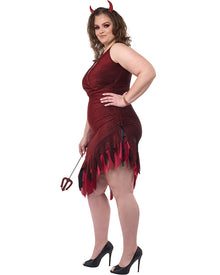 Red Hot and Sizzling Devil Plus Size Womens Halloween Costume