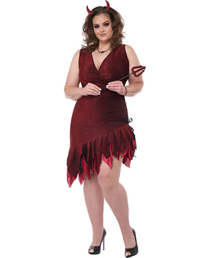 Red Hot and Sizzling Devil Plus Size Womens Costume