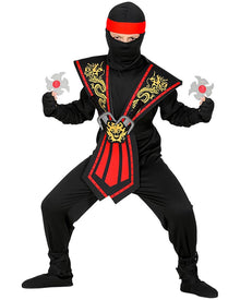 Red Kombat Ninja with Weapons Boys Halloween Costume
