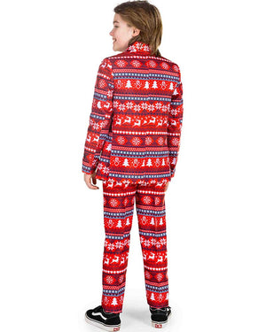 Christmas Red Nordic Pixel Boys Suitmeister