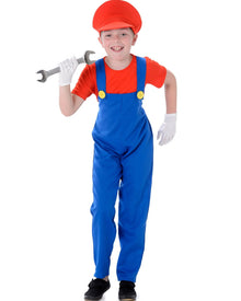 Red Plumber Guy Kids Costume