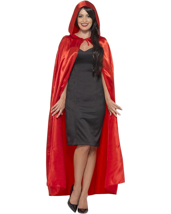 Red Satin Hooded Cape