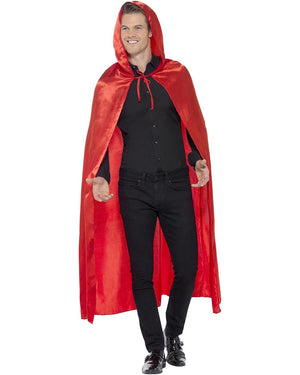 Red Satin Hooded Cape