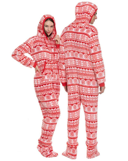 Christmas Red Snowflake Adults Onesie