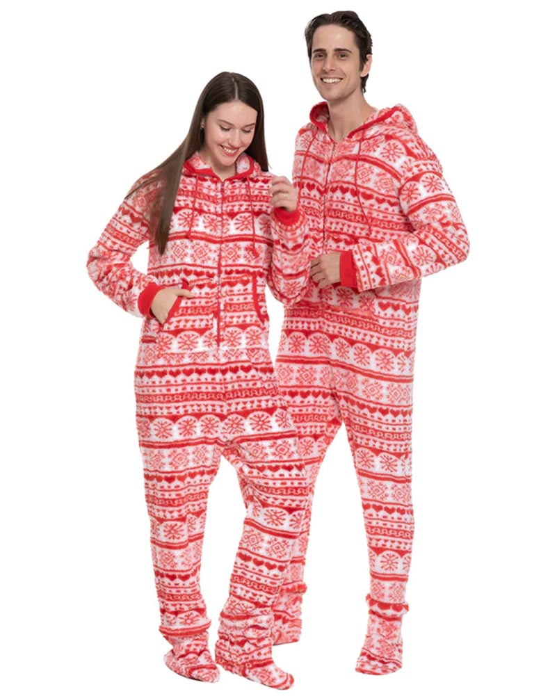 Christmas Red Snowflake Adults Onesie