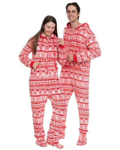 Christmas Red Snowflake Adults Onesie