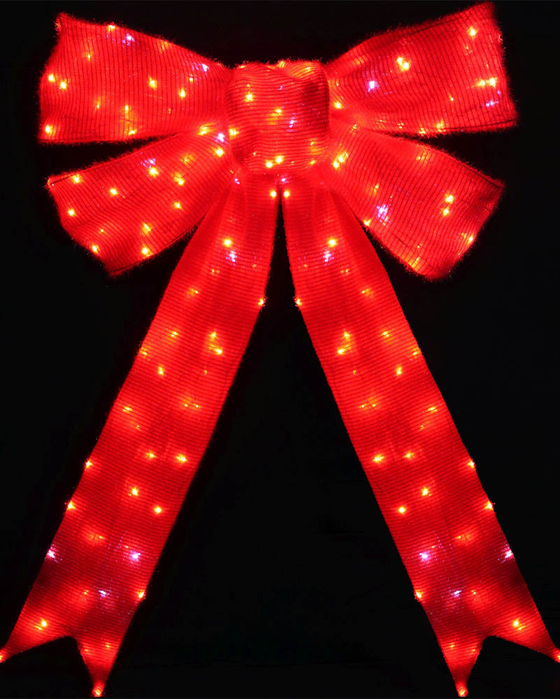 Red Twinkling Giant Foldable Mesh Bow 1.6m