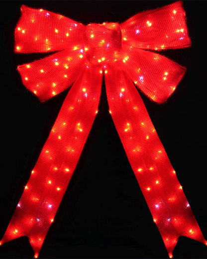 Red Twinkling Giant Foldable Mesh Bow 1.6m