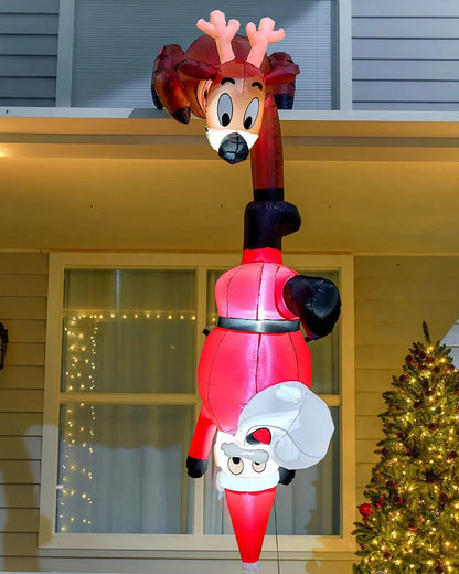 Reindeer and Santa Falling Christmas Hanging Inflatable Decoration 2.3m