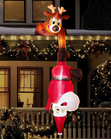 Reindeer and Santa Falling Christmas Hanging Inflatable Decoration 2.3m
