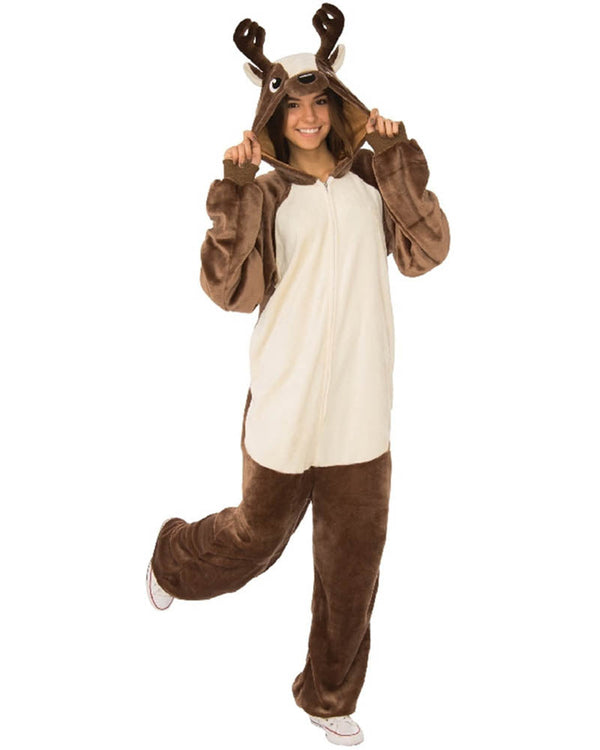 Reindeer Furry Onesie Adult Christmas Costume