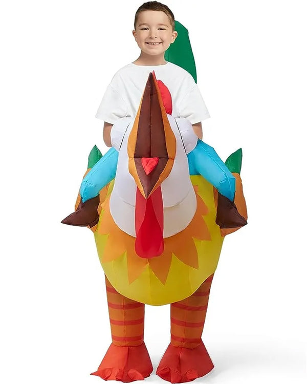 Ride On Rooster Inflatable Kids Costume