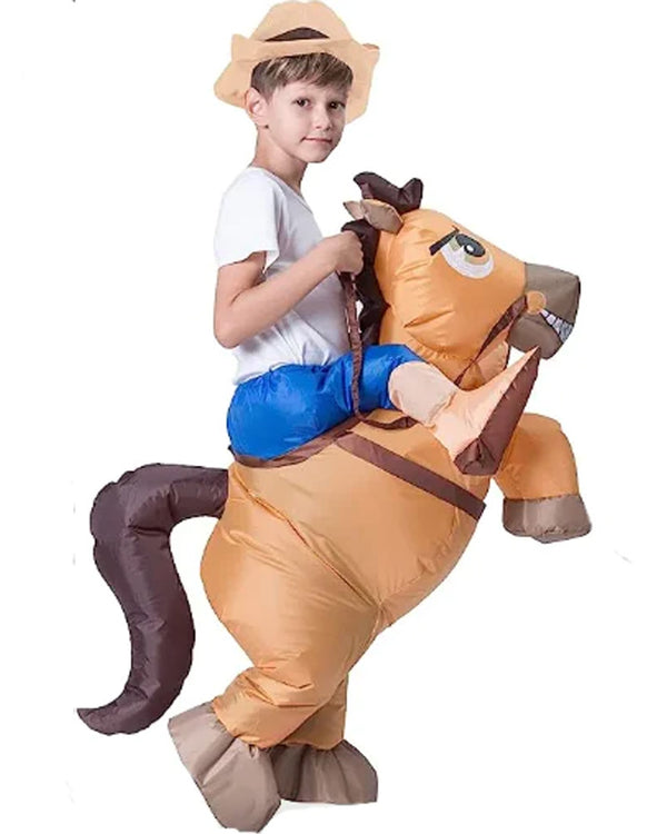 Ride On Western Cowboy Inflatable Boys Costume