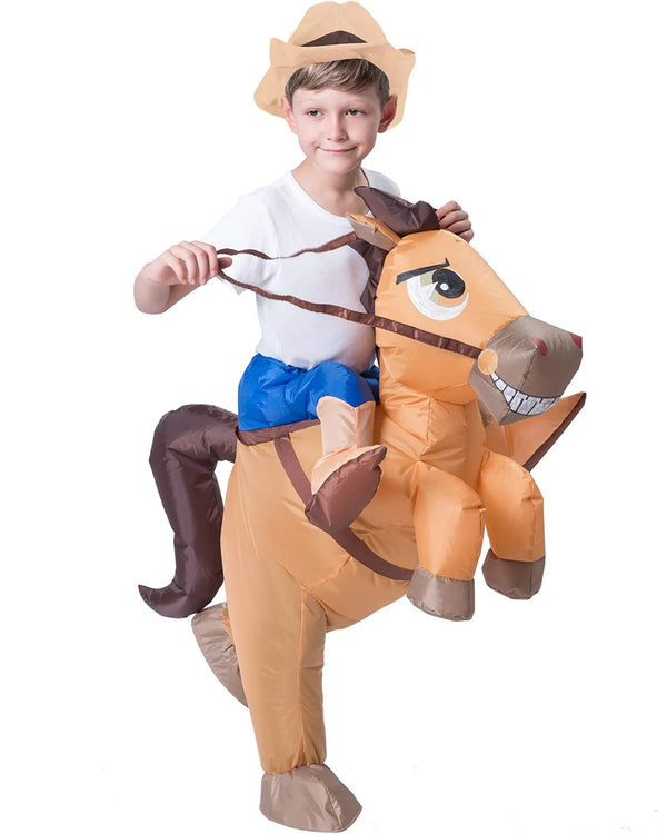Ride On Western Cowboy Inflatable Boys Costume