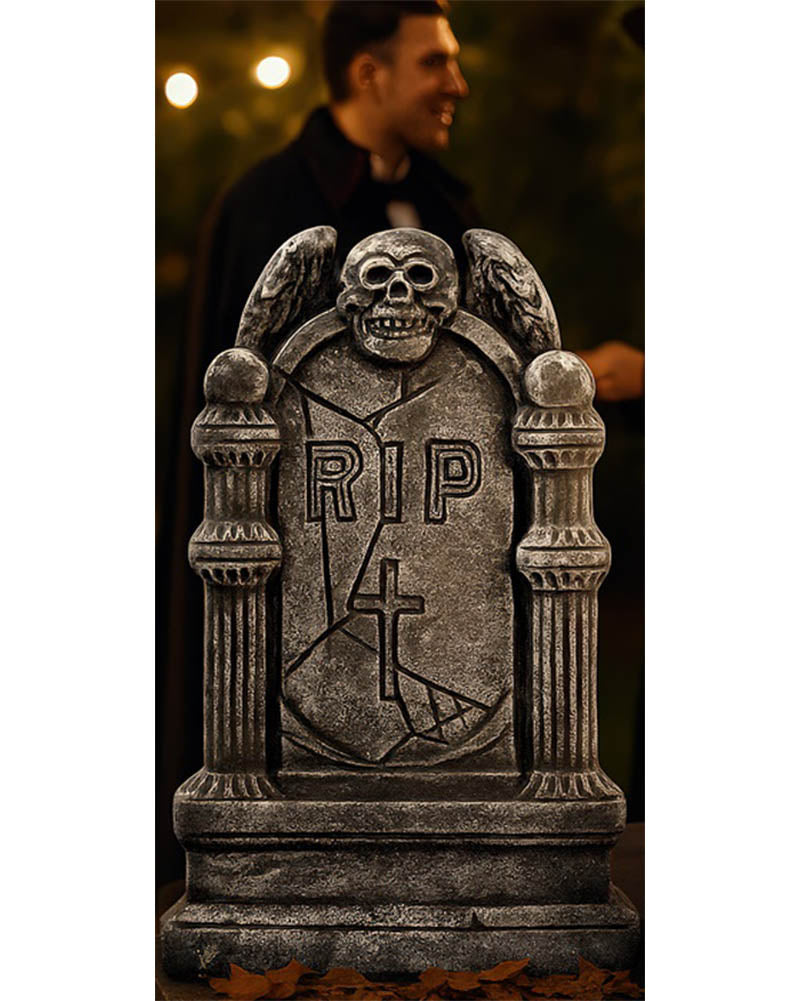 RIP Skull Tombstone 49cm