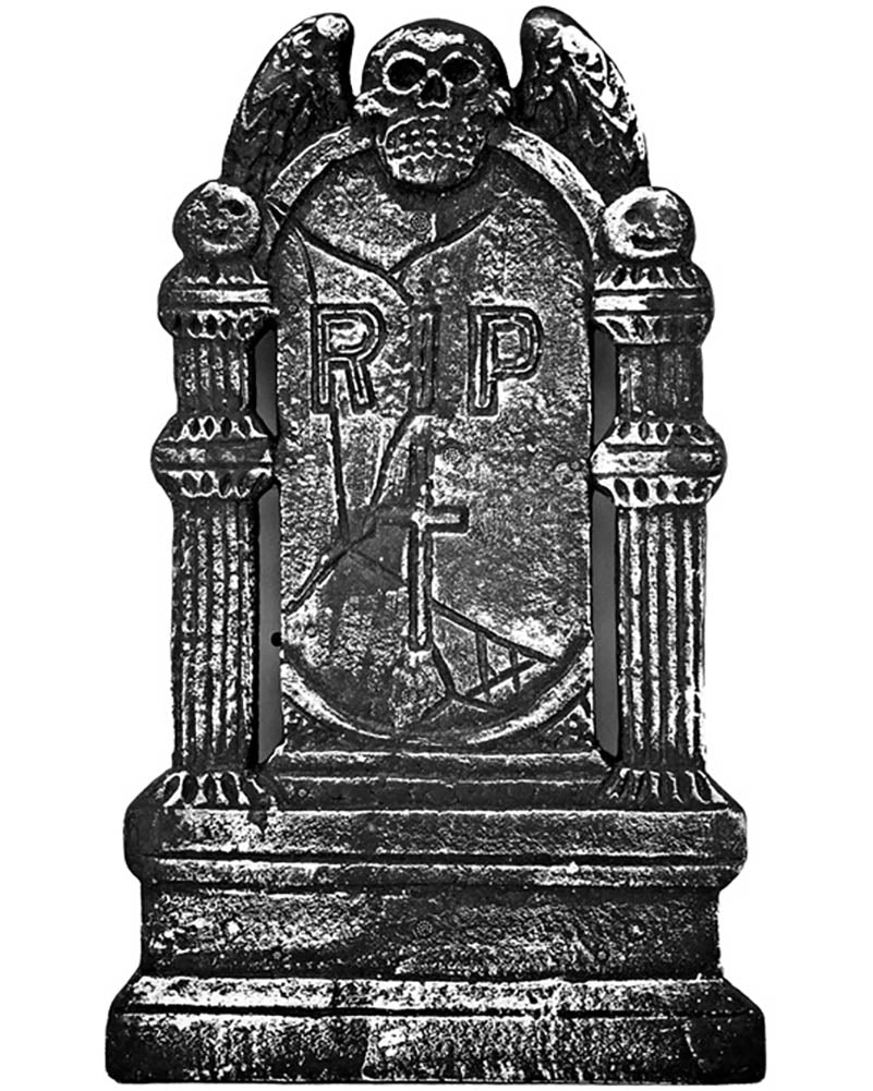 RIP Skull Tombstone 49cm