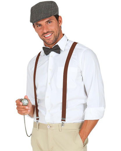 Roaring 20s Hat Braces Bow Tie and Pocket Watch Set