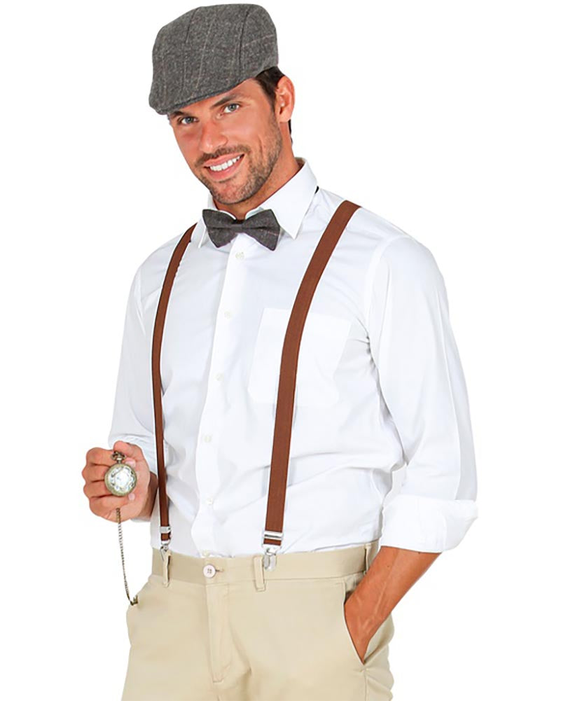 Roaring 20s Hat Braces Bow Tie and Pocket Watch Set