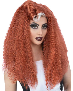 Rocky Horror Show Magenta Long Curly Auburn Wig