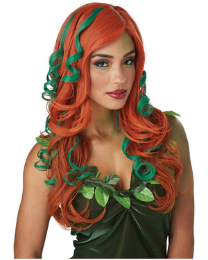 Root of All Evil Long Auburn and Green Wig