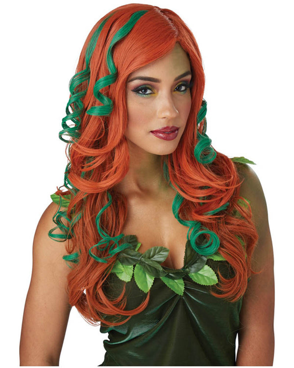 Root of All Evil Long Auburn and Green Wig