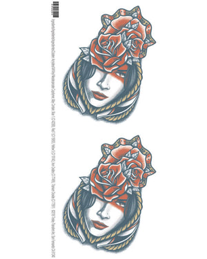Rose Girl Temporary Tattoo