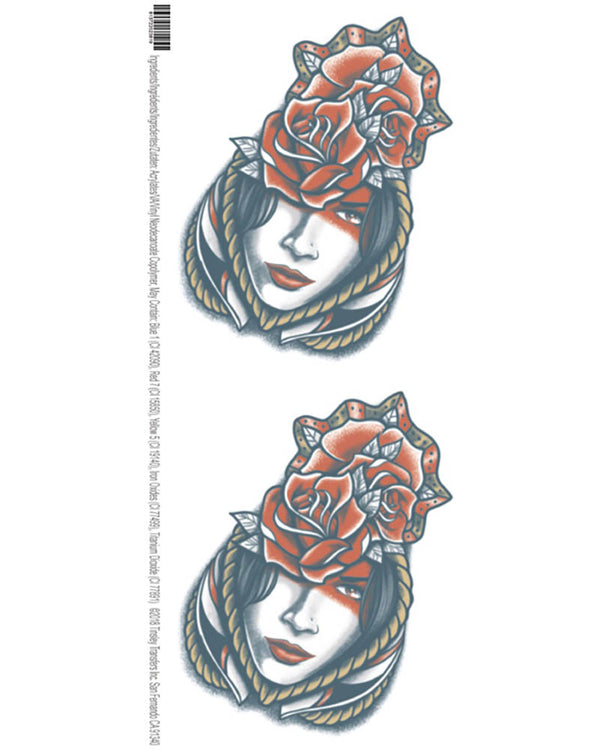 Rose Girl Temporary Tattoo