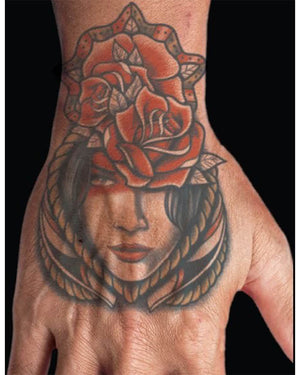 Rose Girl Temporary Tattoo